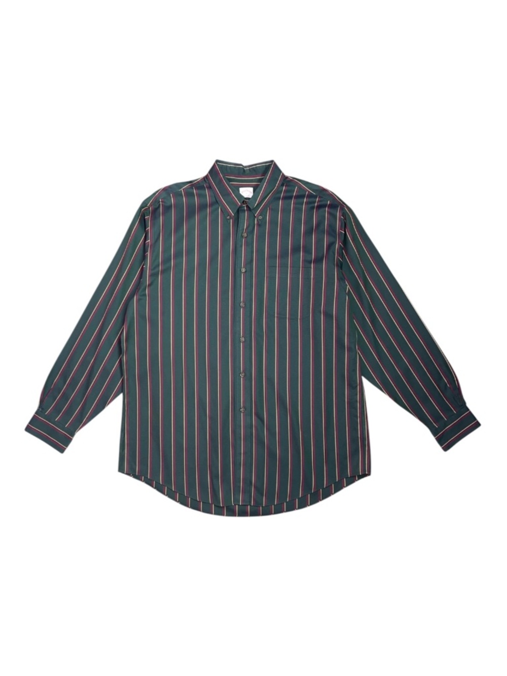 Brooks Brothers Original Polo Button-Down Oxford Shirt Green Stripe Men’s Large
